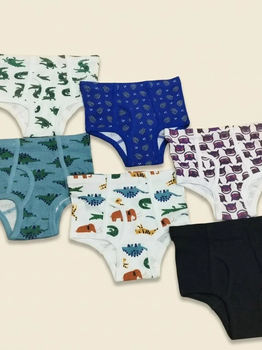 Animal 3 Size M- Boys Dinosaur Pokémon Gengar Briefs Underwear Pack Animals Lot